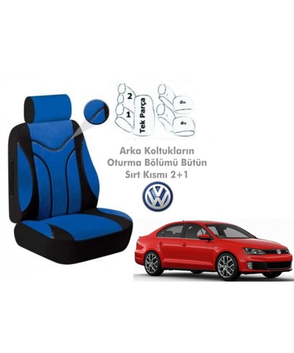 KOLTUK KILIFI MAVİ ORTOPEDİK SIRT DAYAMA 2+1 OTURMA KISMI BÜTÜN KOD:78