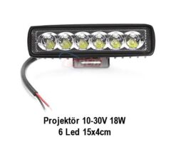 PROJEKTÖR (GÜNDÜZ LED) ADET 10-30V SDM 6 LED 18W 15,4X4 CM KOD:3056351