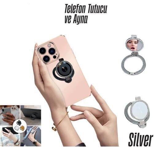TELEFON TUTUCU PARMAK YÜZÜK 360° SİLVER KOD: 5901086