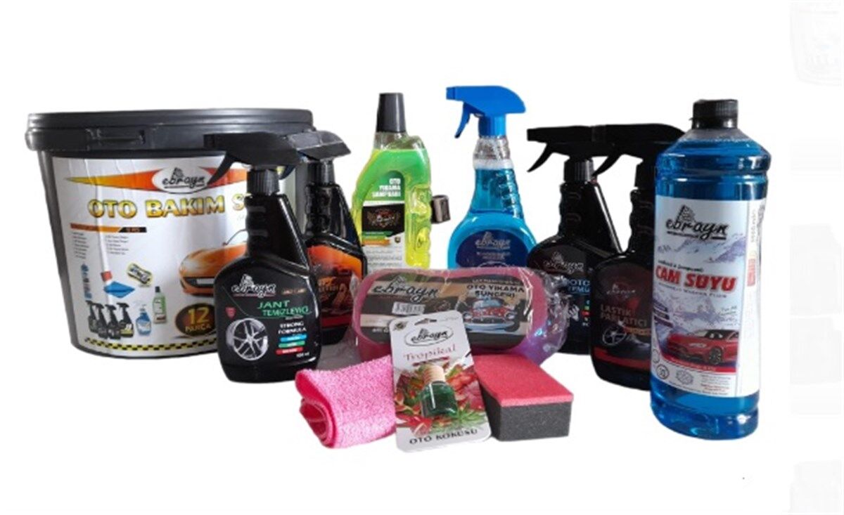 OTO TEMİZLİK SETİ KOVALI 12 PARÇA KOD:EBR1316