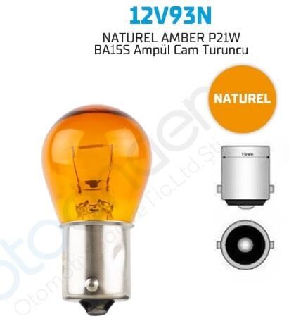93 AMPUL 12V 21W YAKIN TIRNAK SARI ORJİNAL CAM  A.G KOD:N12V93N