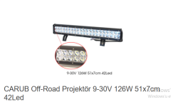 CARUB OFF-ROAD 9-30V 126W 51X7CM 42 LED  KOD: 4203271