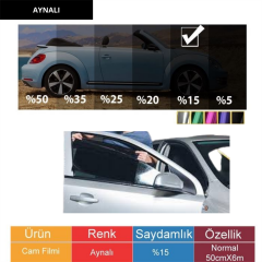 CAM FİLMİ 50CMX6M AYNALI BİR ARABALIK KOD:1202401