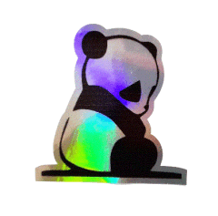 ÇIKARTMA YENİ NESİL PANDA ARKASI DÖNÜK HOLOGRAM 8X9CM KOD:1241