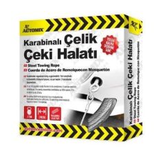 KARABİNALI ÇELİK ÇEKİ HALATI 3 TON AUTOMİX KOD:43728