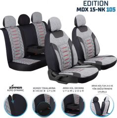 KOLTUK KILIFI EDİTİON NAKIŞ KETEN FERMUARLI GRİ KOD:MDX15-NK105