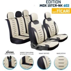 HAFİF TİCARİ ARAÇ EDİTİON NAKIŞ KETEN OTO KILIFI- BEJ KOD:MDX15TCR-602