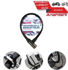BİSİKLET KİLİDİ ANAHTARLI 10X100 SİYAH KOD:1740109