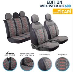 HAFİF TİCARİ ARAÇ EDİTİON NAKIŞ KETEN OTO KILIFI- SİYAH KOD:MDX15TCR-600