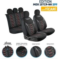 HAFİF TİCARİ ARAÇ EDİTİON NAKIŞ KETEN OTO KILIFIDARK- SİYAH KOD:MDX15TCR-599