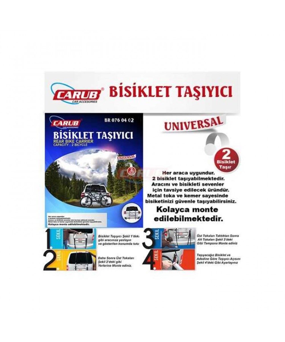 BİSİKLET TAŞIYICI (2 BİSİKLETE UYUMLU)KOD:0760402