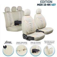 EDİTİON NAKIŞ KETEN OTO KILIFI FERMUARLI BEJ KOD:MDX15-NK-407