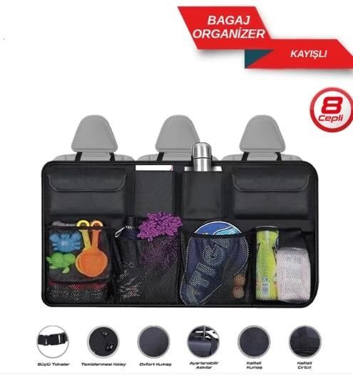 ORGANİZER BAGAJ DÜZENLEYİCİ KAYIŞLI 8 CEPLİ KOD:5902225