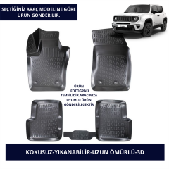 JEEP ARAÇLAR-SİYAH 3D KAUÇUK PASPAS