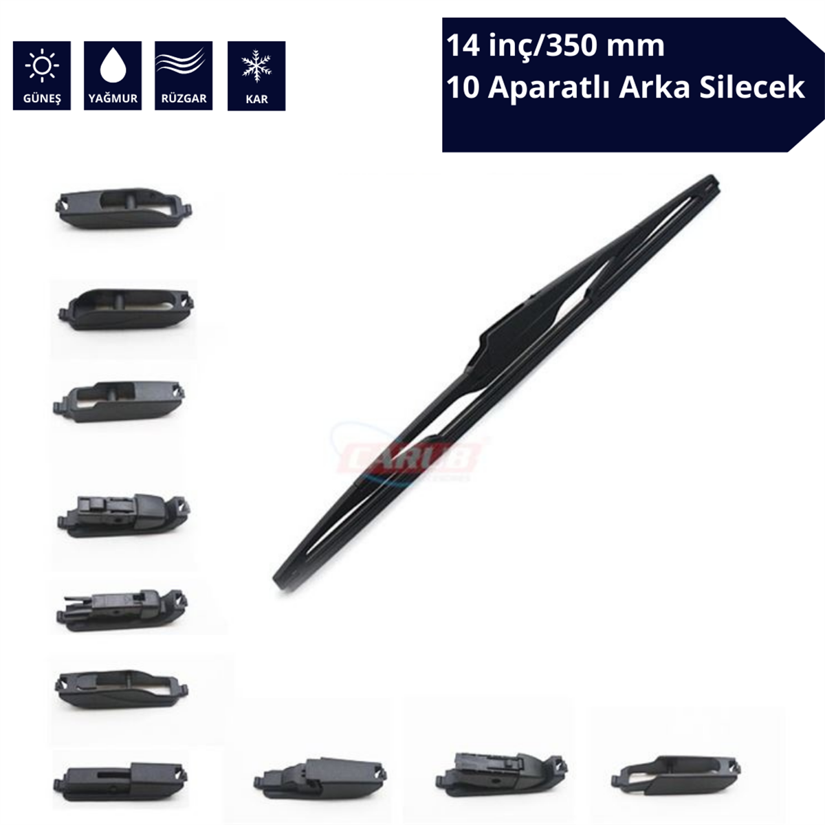 ARKA SİLECEK 10 APARATLI 14 İNÇ/350 MM UNİVERSAL 1353431 KOD:96A-14