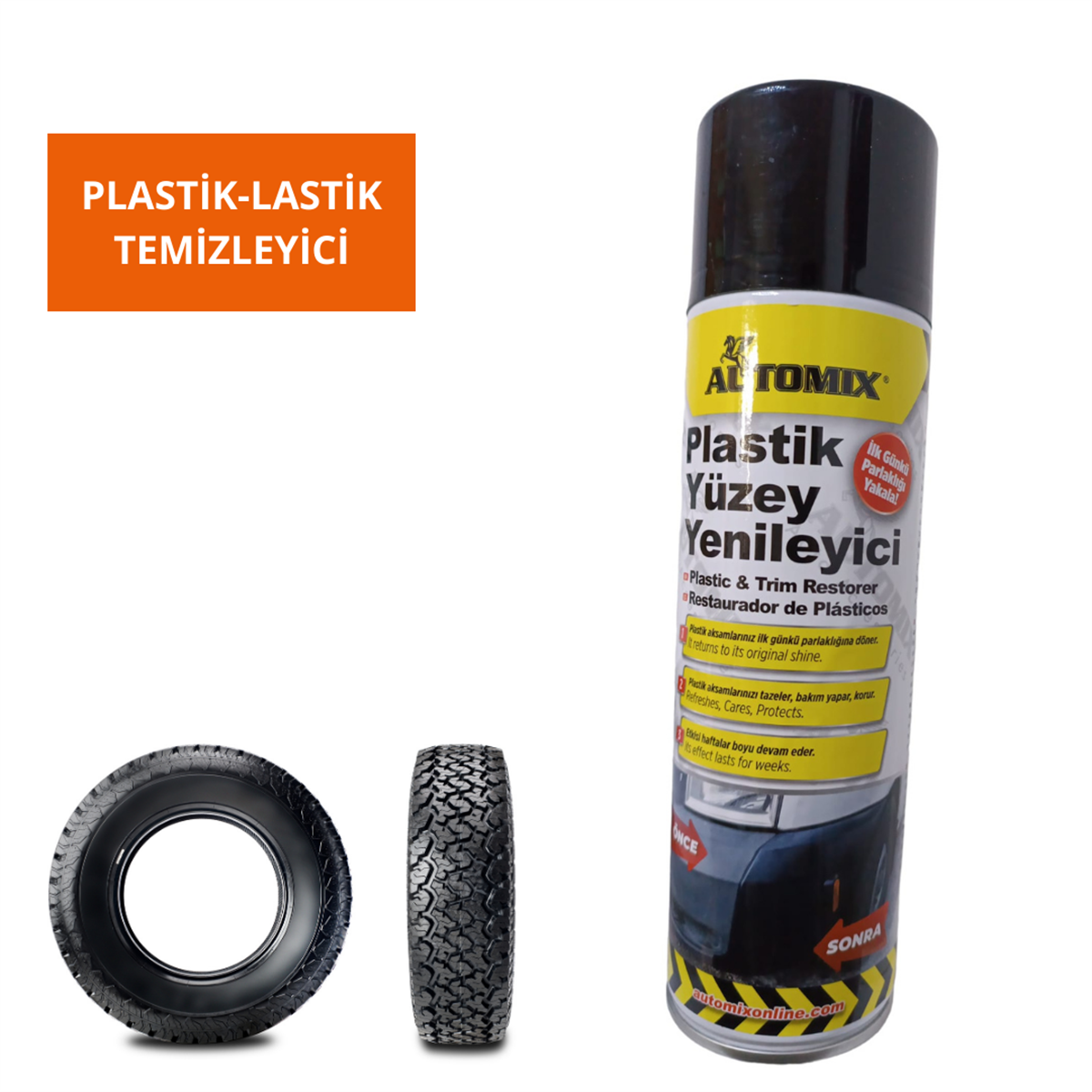 PLASTİK-LASTİK TEMİZLEYİCİ 500 ML AUTOMİX KOD:44753