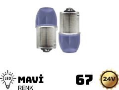 67 LED AMPUL 24V CAMLI SOFT MAVİ KOD:0403527