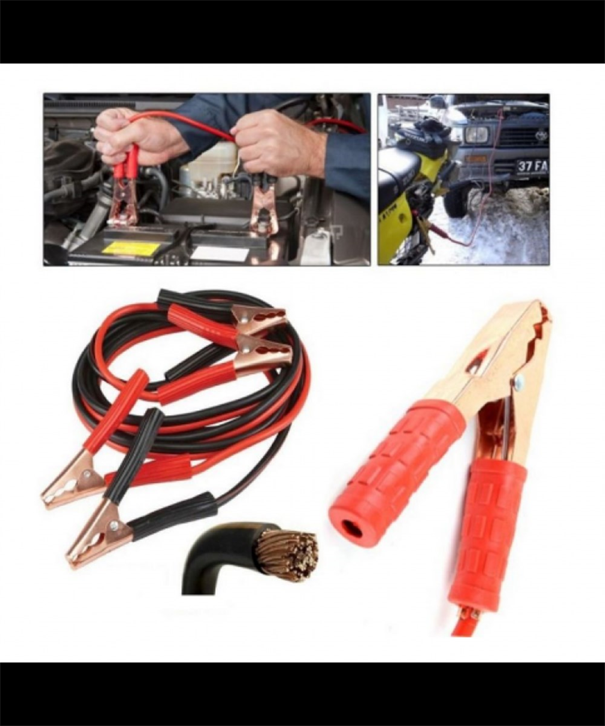 AKÜ TAKVİYE KABLOSU 900 AMPER 2.30MT KOD:LR900