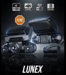 LUNEX 4 KAMERALI 4K UHD Wi-Fi & GPS AKILLI ARAÇ KAMERASI 256 GB Microsd DESTEĞİ - 24 SAAT PARK İZLEME KOD:LUNEX