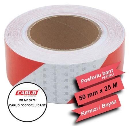 FOSFOR BANT PETEKLİ ÇAPRAZ 5CMX25CM BEYAZ - KIRMIZI KOD:2406076