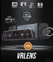 VRLENS 2 KAMERALI 10'' TOUCH SCREEN-ADAS+BSD-4K+2K-LOOP RECORDING-WIFI-G SENSOR 256 GB MİCRO SD KART DESTEĞİ KOD: VRLENS