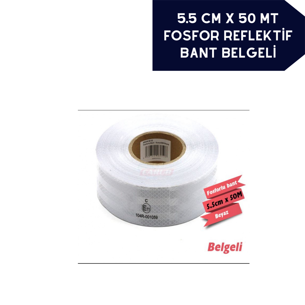 FOSFOR BANT REFLEKTİ̇F C ONAY BELGELİ̇ 5.5CMX50M BEYAZ KOD:2406058