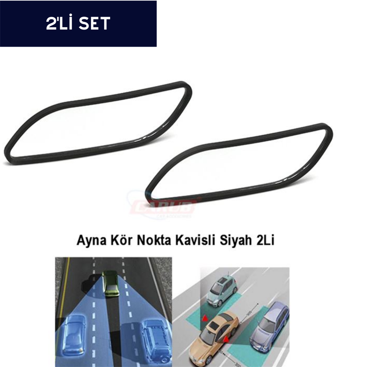 AYNA KÖR NOKTA KAVİSLİ SİYAH 2Lİ KOD:0221230