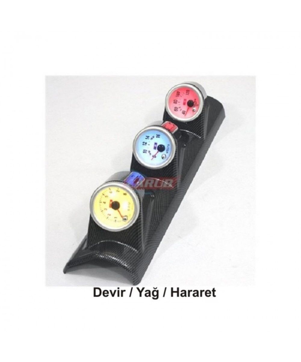 TAKOMETRE 3 LÜ YAN DİREK (DEVİR-VOLT-HARARET) KOD:4664001