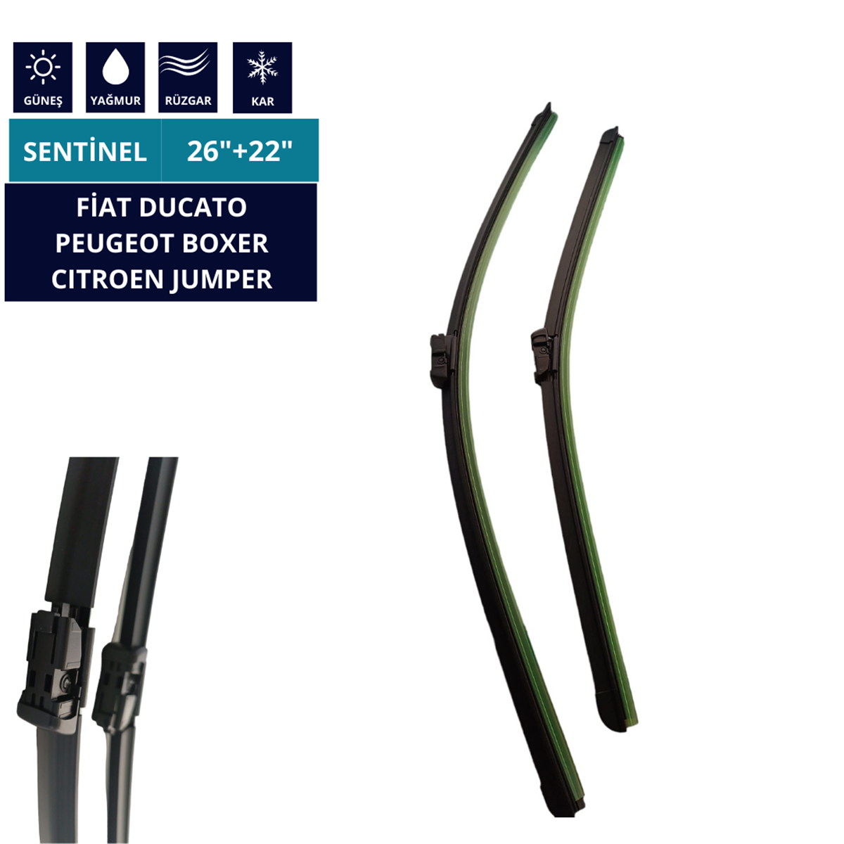 SİLECEK ÖN DUCATO BOXER JUMPER 2006 VE SONRASI 26''+22'' 2'Lİ TAKIM KOD:95-106