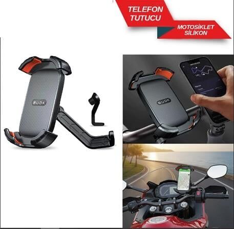 MOTORSİKLET TELEFON TUTUCU METAL SİLİKON KOD:5901980