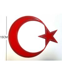 ARMA PLEKSİ AY YILDIZ BÜYÜK BOY ÇAP:15CM KOD:AYP