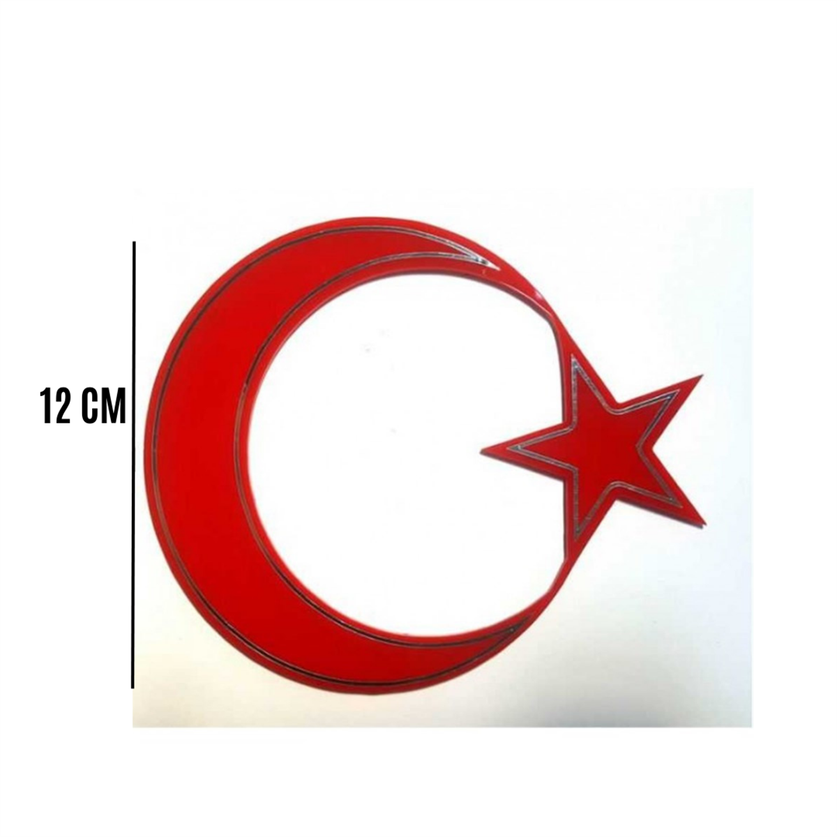 ARMA PLEKSİ AY YILDIZ ORTA BOY ÇAP:12CM KOD:AYP01