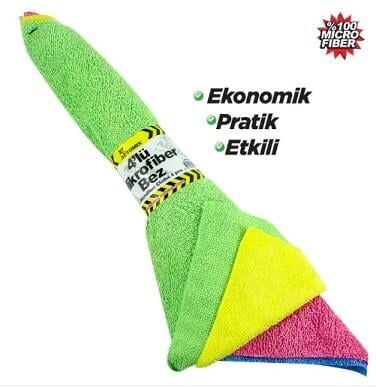 AUTOMİX 4'LÜ BURMALI MİKROFİBER BEZ  9498