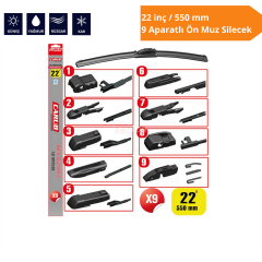 APARATLI ÖN MUZ SİLECEK 22 İNÇ/550 MM KOD:1353359