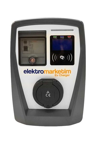 Elektromarketim EMEV 22kW 3 Faz 32A Tip 2 Soketli Elektrikli Araç Şarj İstasyonu