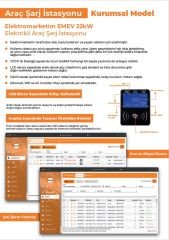 Elektromarketim SMART EMEV 22kW 3 Faz 32A Tip 2 Soketli Elektrikli Araç Şarj İstasyonu
