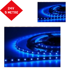 LED ŞERİT DIŞ MEKAN SİLİKONLU MAVİ 5M 24V KOD:800201061