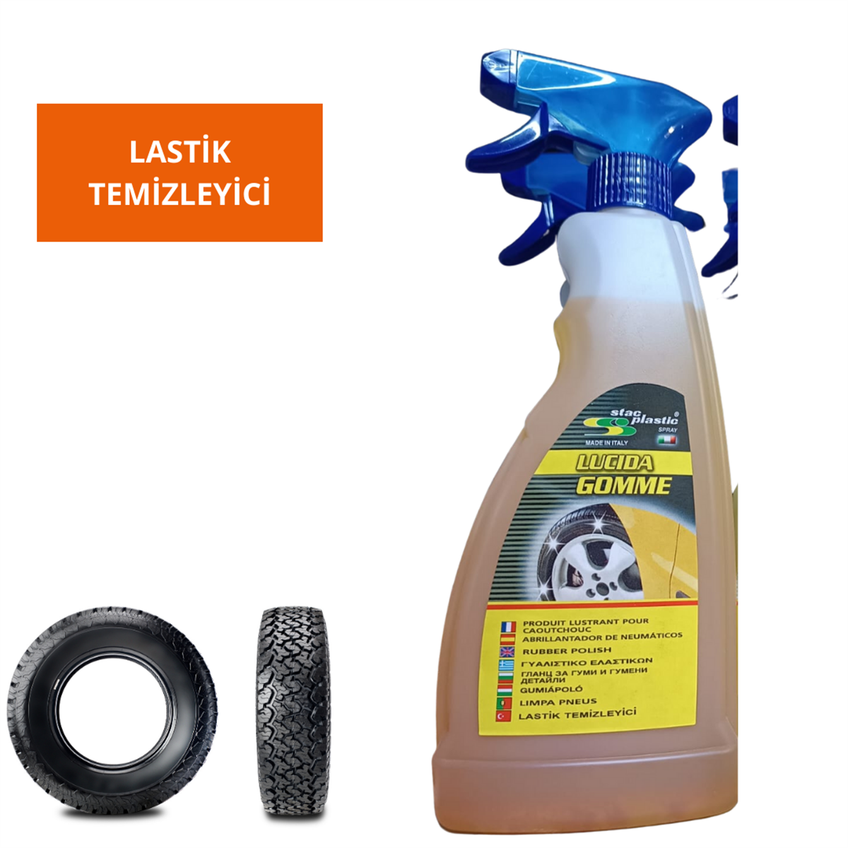 LASTİK TEMİZLEYİCİ SPREY 500ML STAC PLASTİC KOD:0901001