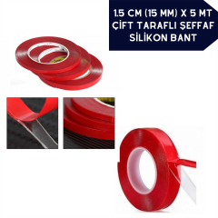 ÇİFT TARAFLI BANT ŞEFFAF SİLİKON 1,5CMX5MT KOD:6570103