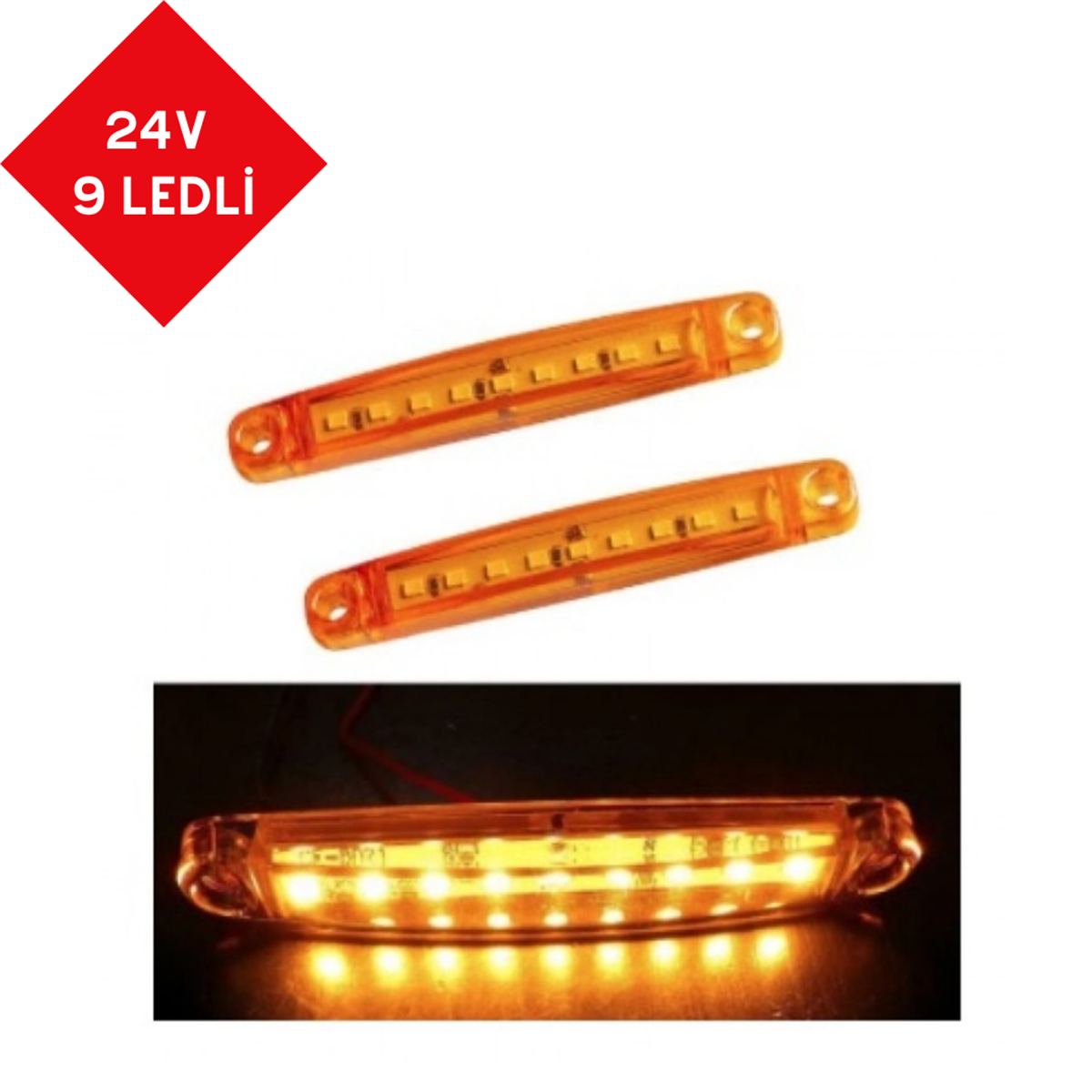 PARMAK LED 24V 9 LEDLİ SARI KOD:TH-911