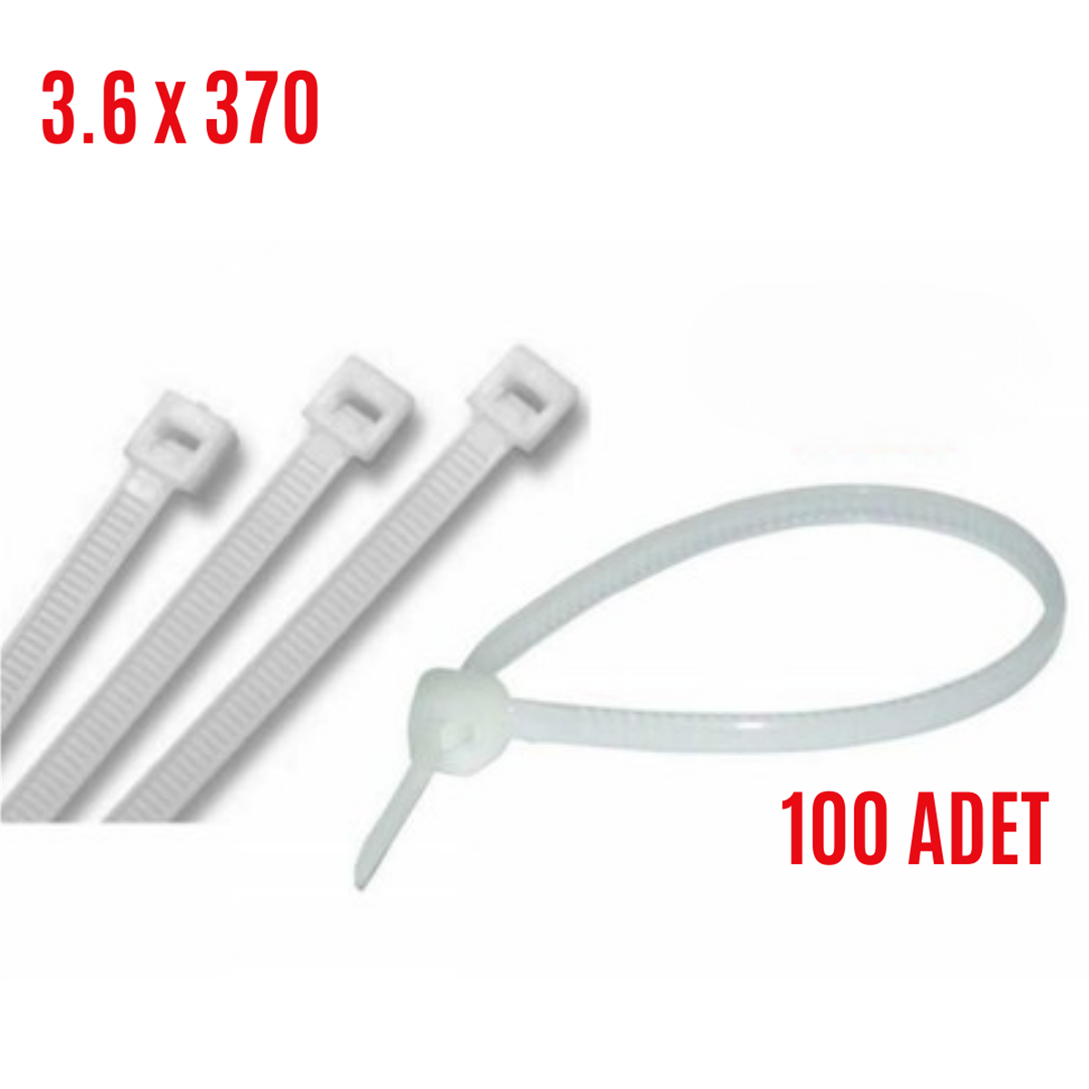CIRT KELEPÇE BEYAZ 3,6X370MM (100 ADET) KOD:C6-1