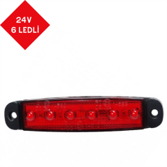 PARMAK LED 24V 6 LEDLİ KIRMIZI KOD:TH-612