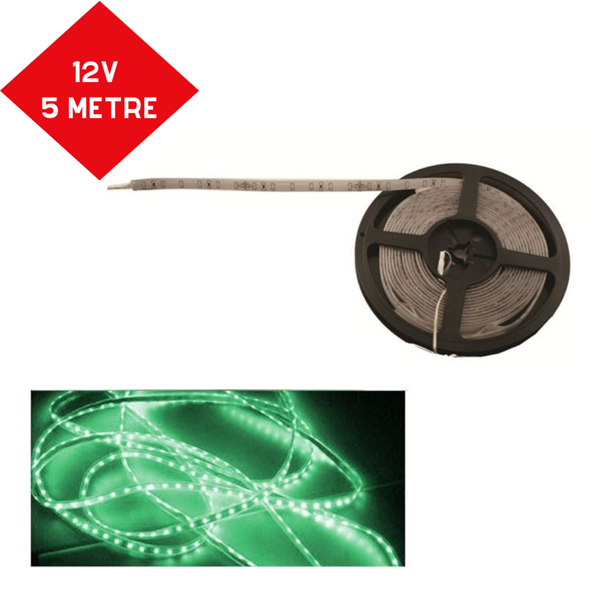 LED ŞERİT 12V 5 MT YEŞİL KOD:4327488