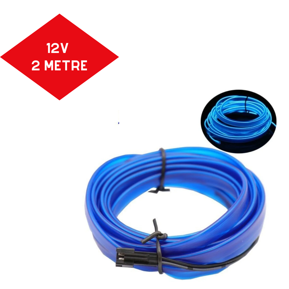 ŞERİT NEON MAVİ IŞIKLI 12V 2METRE KOD:ITH1568
