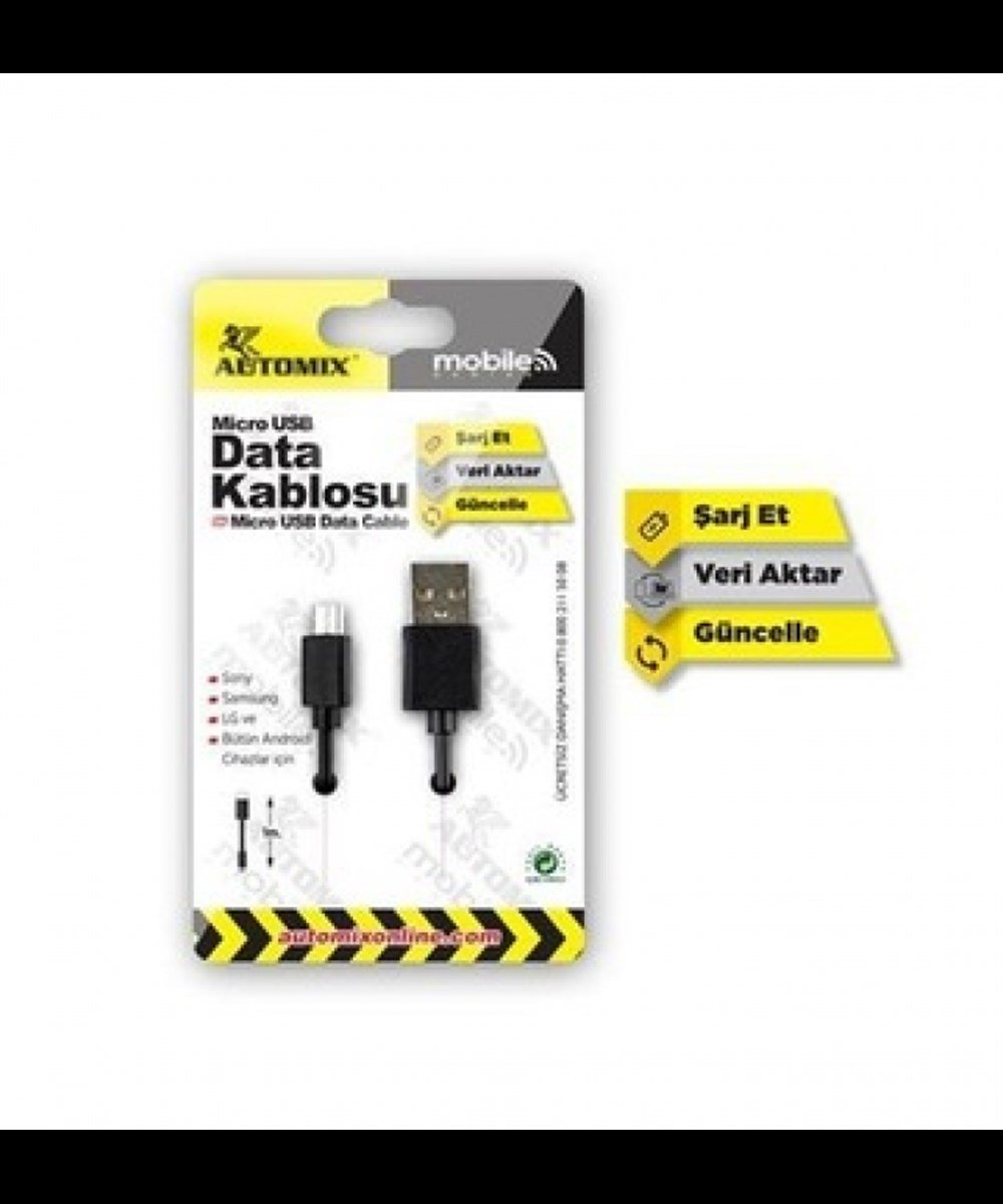 MİKRO DATA KABLOSU AUTOMİX USB KOD:40173