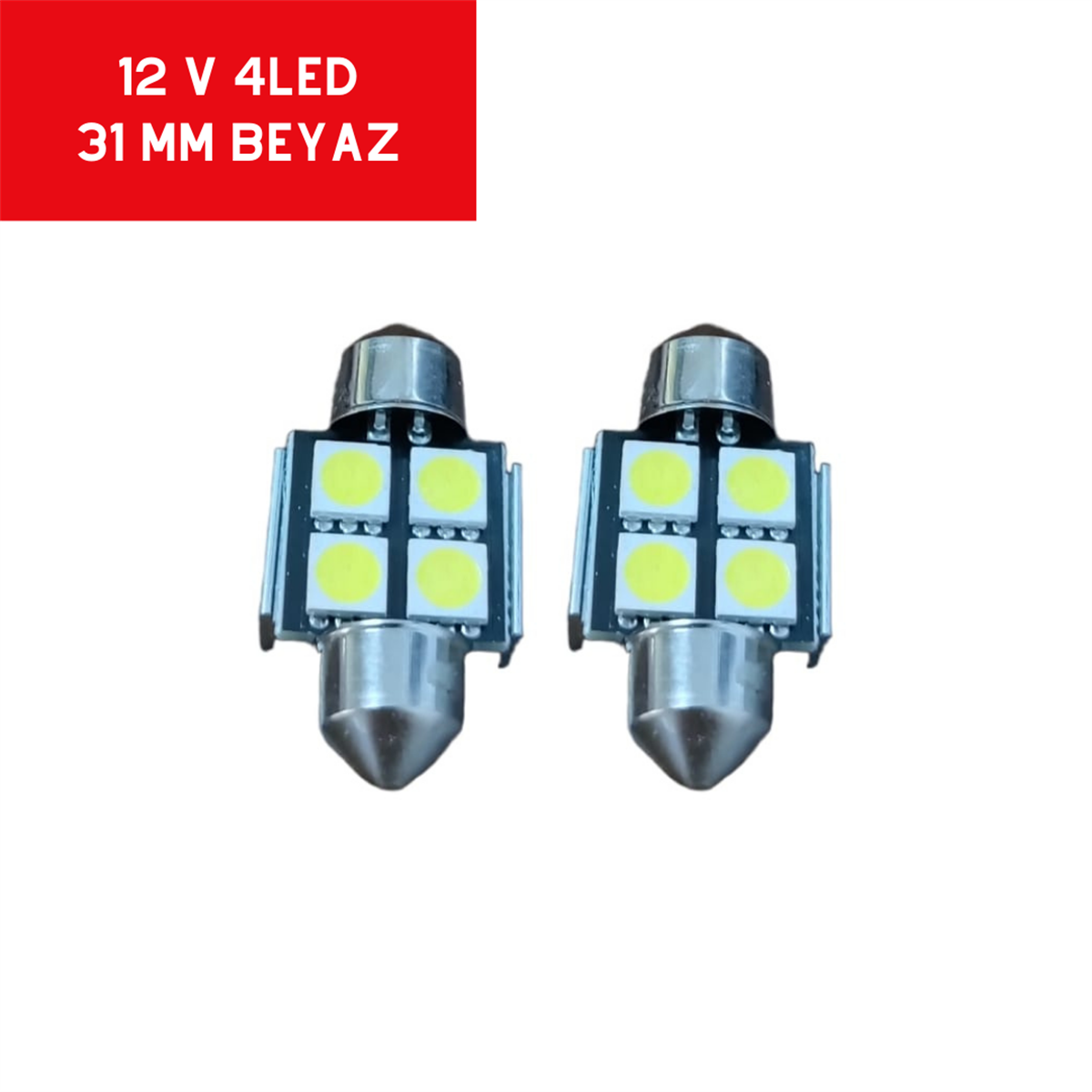 SOFİT AMPUL 12V 15W 4 LED 31MM BEYAZ CANBUS TAKIM KOD:0402213