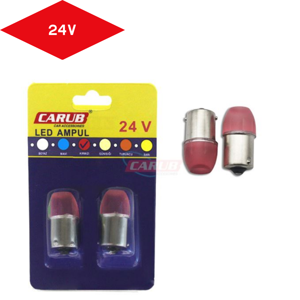 67 LED AMPUL 24V CAMLI SOFT KIRMIZI KOD:0403518