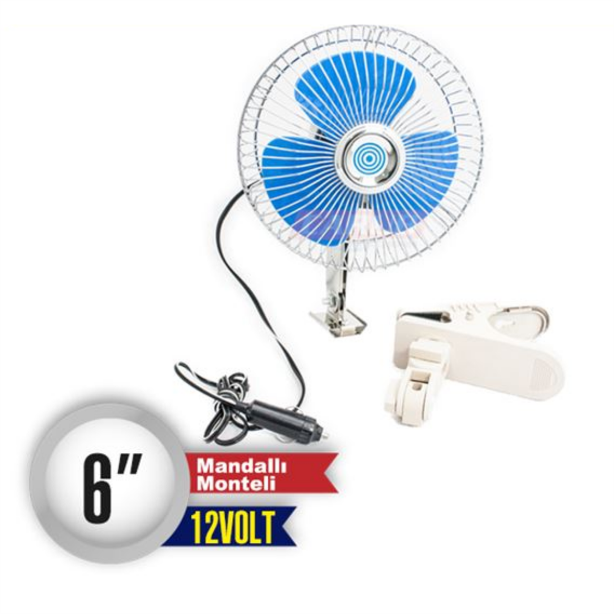 VANTİLATÖR 6İNÇ 12V MANDALLI KUTULU KOD:6400301