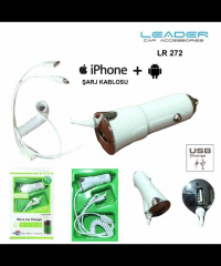ŞARJ KABLOSU USB GİRİŞLİ IPHONE+ANDROİD UYUMLU KOD:LR272