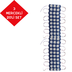PARMAK LED 12V LAMBA 3 MERCEKLİ CAMLI MAVİ KOD:0409929